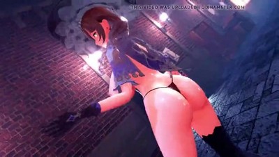 Горячий стриптиз от пышной брюнетки Лизы из игры Genshin Impact.