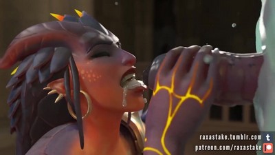Горячая Symmetra из Overwatch показывает свои умения в специфических навыках.