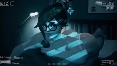Mei, who wears glasses, pleases her new boyfriend from Overwatch.