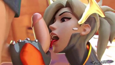 Мерси из Overwatch предпочитает интимные утехи.