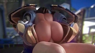 Pharah from Overwatch engages in explicit anime porn, specifically featuring characters such as Mei, Ashe, D.