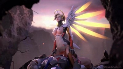 Mercy скачет на пенисе солдата 76 - Ellowas.