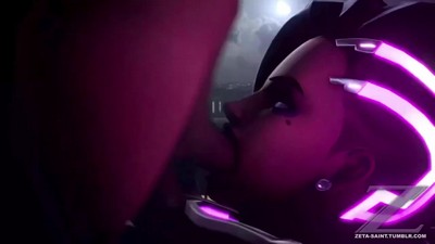 Sombra широко открыла ротик, чтобы полностью принять что-то внутрь.