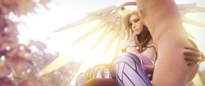У Mercy наблюдает, как издеваются над ее подругой Widowmaker в игре Overwatch.