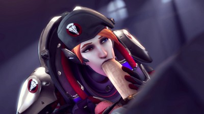 Moira из игры Овервотч занимается интимными делами.